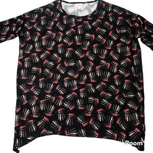 NWT Uncle Sam Hats LuLaRoe Top XS Fourth of July Patriotic Black Red White Blue